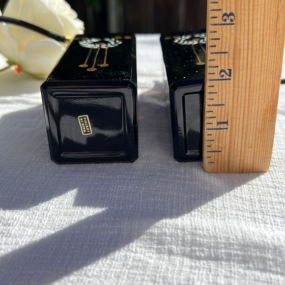 Chic Hollywood Regency Style Hand Painted Austrian Glass Perfume Bottle Atomizer - Picture 6 of 16